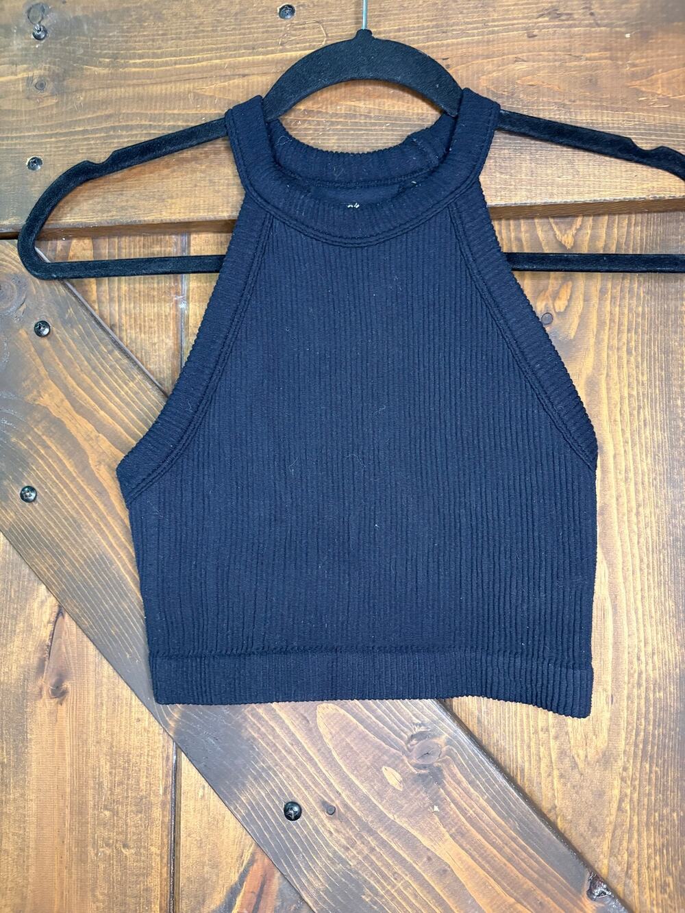 Aerie women’s small black Ribbed High Neck tank top